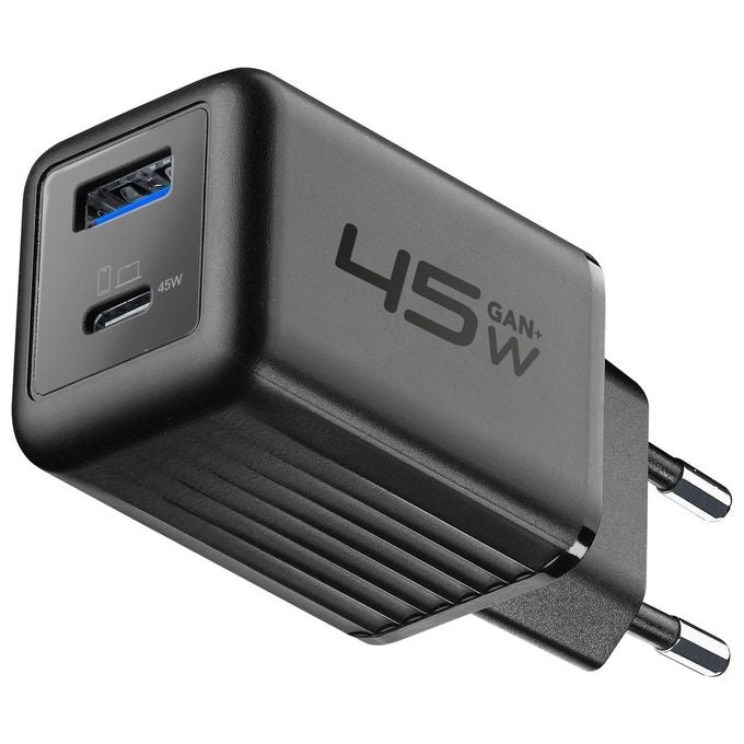 Cellular Line Multipower Micro 45W Caricabatterie da rete veloce ultracompatto 2 porte