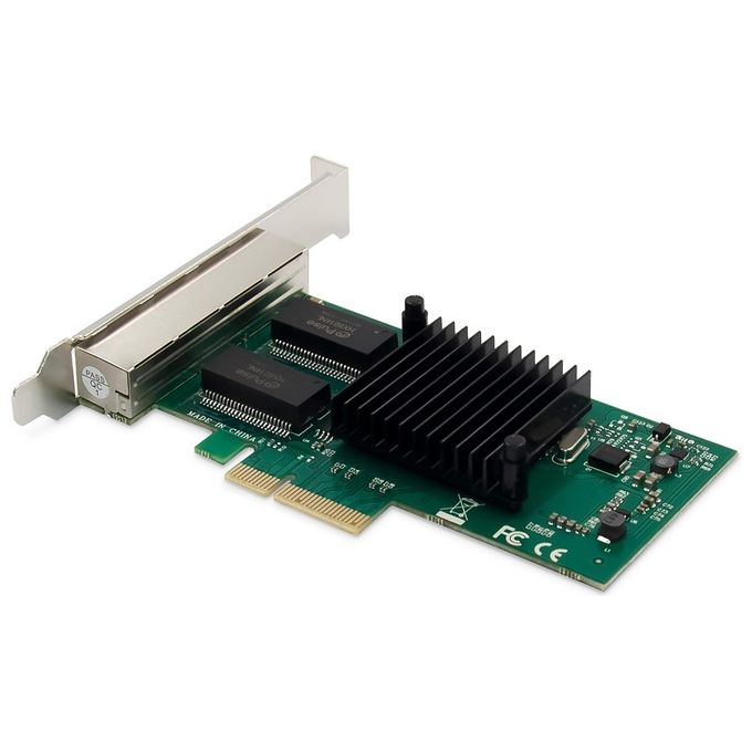 Digitus Scheda di Rete Gigabit Ethernet a 4 Porte Rj45 Pci Express Intel I350