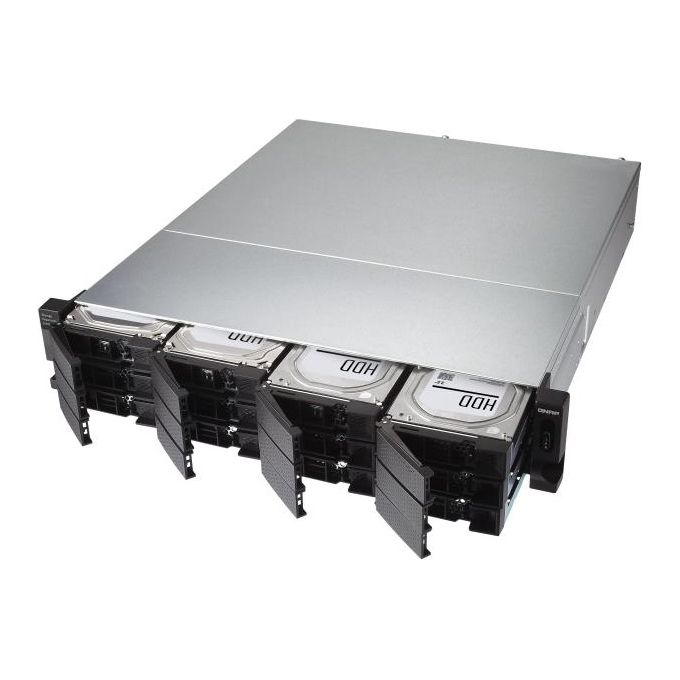 Qnap TL-R1200C-RP Contenitore di Unita' di Archiviazione 2.5-3.5'' Enclosure Hdd-Ssd Nero-Grigio