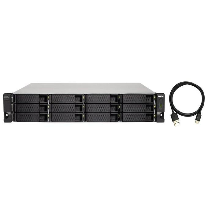 Qnap TL-R1200C-RP Contenitore di Unita' di Archiviazione 2.5-3.5'' Enclosure Hdd-Ssd Nero-Grigio