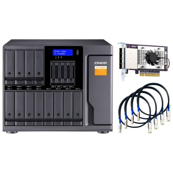 Qnap TL-D1600S Contenitore di Unita' di Archiviazione 2.5-3.5'' Enclosure Hdd-Ssd Nero-Grigio