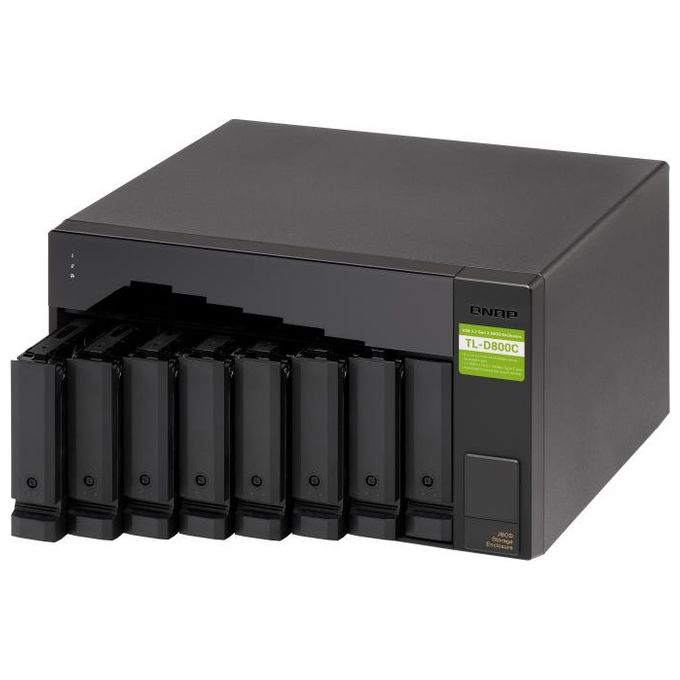 Qnap TL-D800C Contenitore di Unita' di Archiviazione 25-35'' Enclosure Hdd-Ssd Nero-Grigio