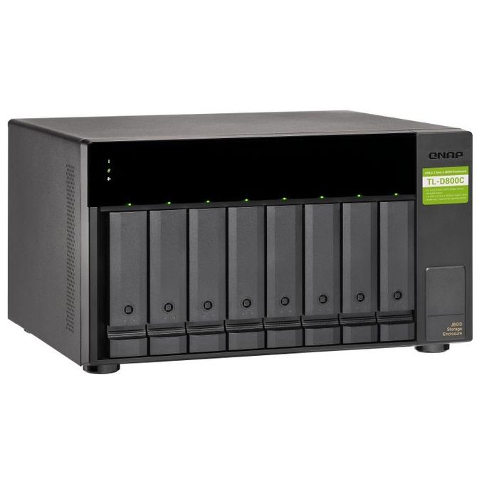 Qnap TL-D800C Contenitore di Unita' di Archiviazione 25-35'' Enclosure Hdd-Ssd Nero-Grigio