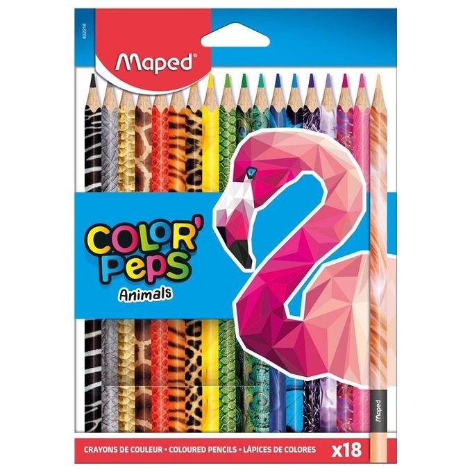 Maped Confezione 18 Pastelli Triangolari Colorpeps