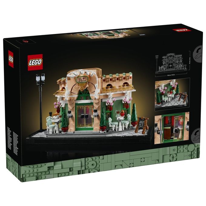 LEGO 10362 Icons Kit Modellismo Fai da Te per Adulti con Libreria Decorativa e Café Francese 1101 Pezzi colore Nero