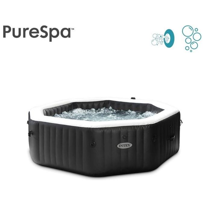 Intex pure spa bubble e jet massage deluxe ottagonale 201x71 cm 4 posti con pompa riscaldatore sistema purificazione acqua clorinatore