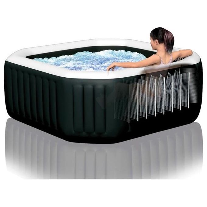 Intex pure spa bubble e jet massage deluxe ottagonale 201x71 cm 4 posti con pompa riscaldatore sistema purificazione acqua clorinatore