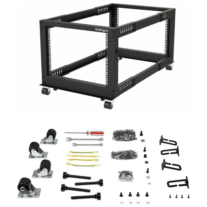 StarTech.com Armadio Server Rack a Telaio Aperto 8U Compatto a 4 Montanti con Profondita' Regolabile 23-41