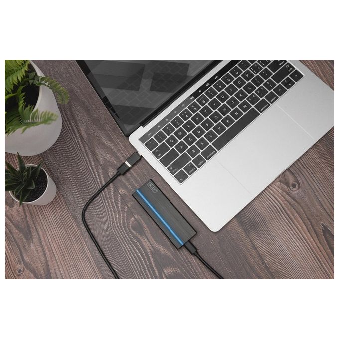 Digitus Alloggiamento Ssd Esterno Usb Type-C 3.1 M.2 Nvme Senza Attrezzi Alloggiamento in Alluminio Key M o Key B+M