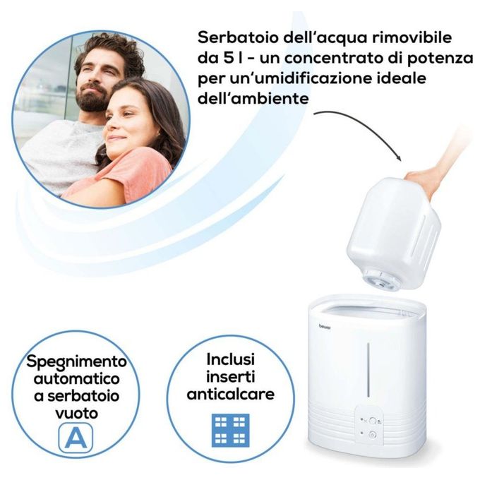 Beurer LB 55 Umidificatore con Tecnologia ad Evaporazione dell'Acqua Calda