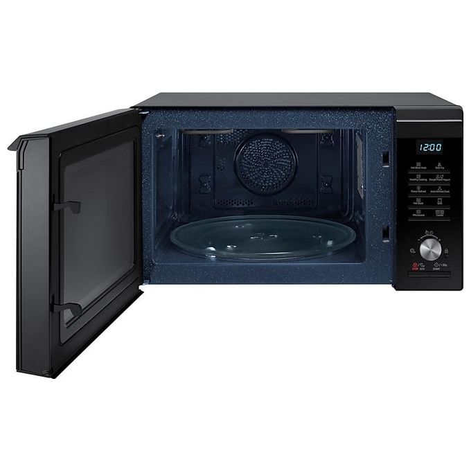 Samsung MC28M6035CK-ET – Forno a microonde combinato Over?the?range, 28 L, 900 W, Classe A, Funzioni: microonde, grill, cottura ventilata, 6 programmi automatici, display LED, rivestimento interno in ceramica smaltata, funzione Crisp-Slim Fry, colore nero