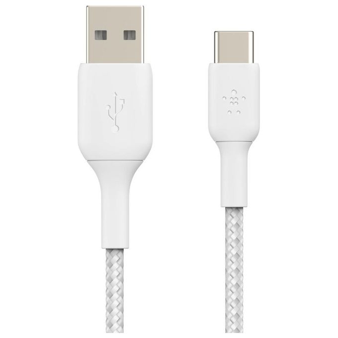 Belkin CAB002BT0MWH Boost Charge Cavo USB-C USB-A Intrecciato Nylon 15 cm colore Bianco