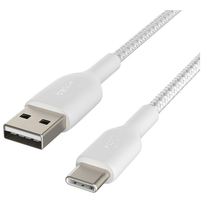 Belkin Boost Charge Cavo da Usb-C a Usb-A 1mt Rivestito Bianco