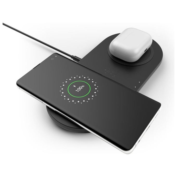 Belkin Boost Charge Doppio Caricabatteria Wireless da 10W Alimentatore Nero