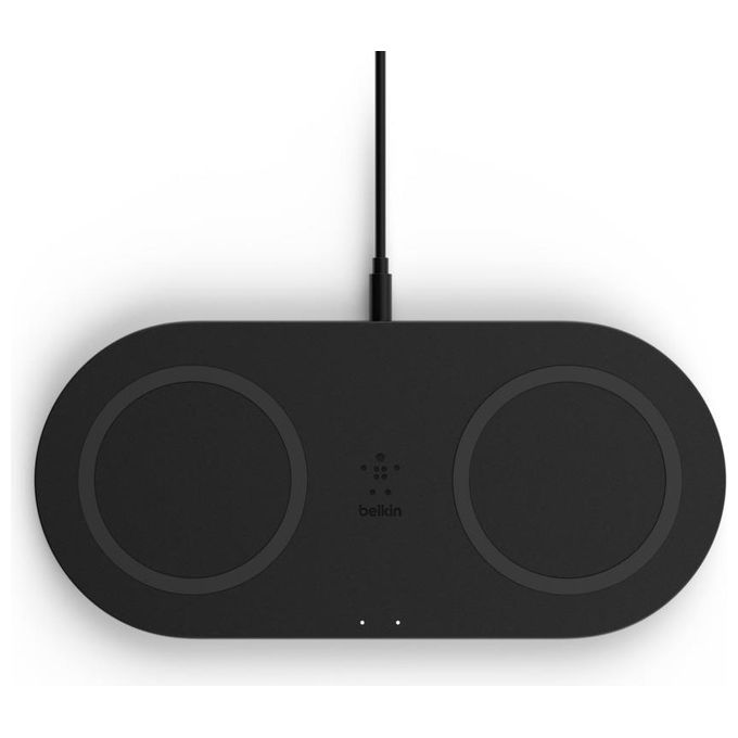 Belkin Boost Charge Doppio Caricabatteria Wireless da 10W Alimentatore Nero