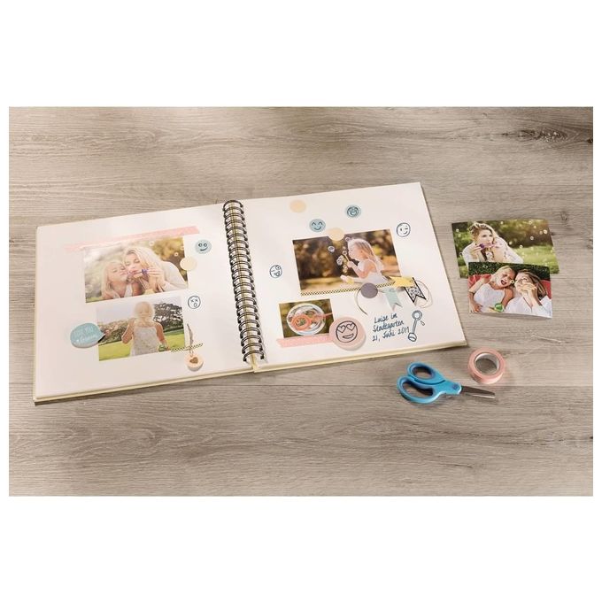 Walther Album Fotografico Fun Blu Oceano 30x30cm 50 Pagine Bianche a Spirale