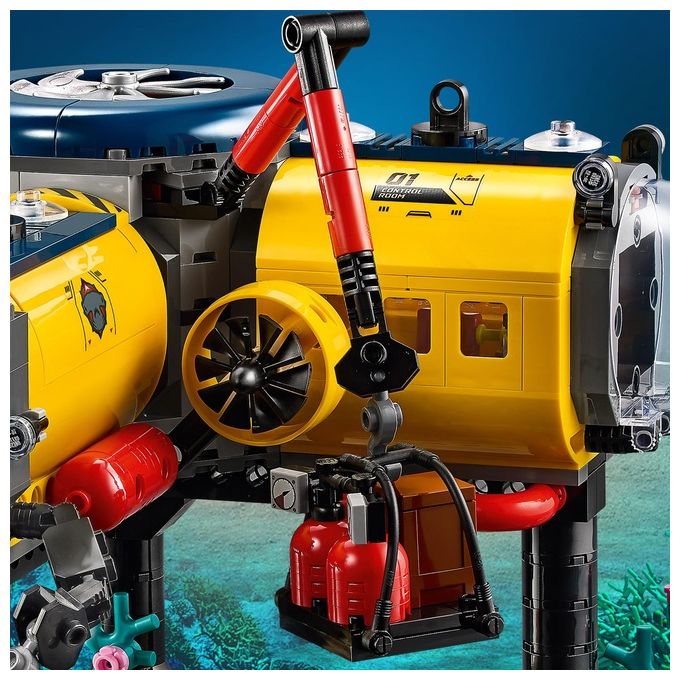 LEGO 60265 City Base per Esplorazioni Oceaniche, Sottomarino Giocattolo, Animali Marini Squalo e Manta, Giochi per Bambini dai 6 Anni in su