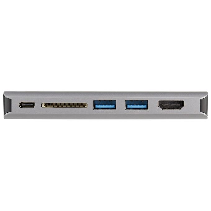 Startech.com Adattatore Multiporta Usb-C Hdmi-Vga Pd Sd Ethernet Audio e Microfono Cavo Integrato da 30Cm Mini Dock Usb-c