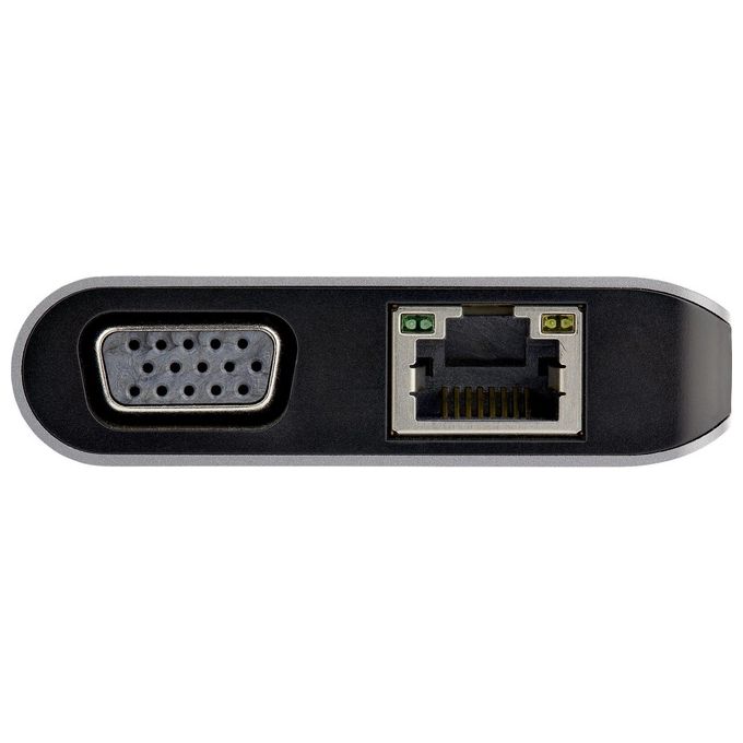 Startech.com Adattatore Multiporta Usb-C Hdmi-Vga Pd Sd Ethernet Audio e Microfono Cavo Integrato da 30Cm Mini Dock Usb-c