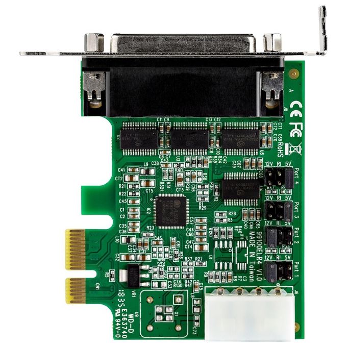 Startech.com Scheda Adattatore Seriale Pci Express Rs232 a 4 Porte 16950 Uart Basso Profilo