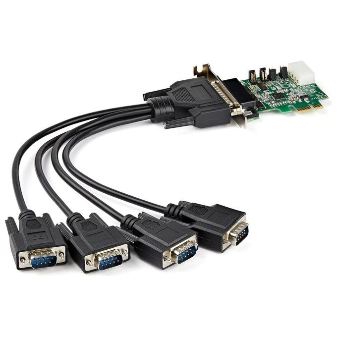 Startech.com Scheda Adattatore Seriale Pci Express Rs232 a 4 Porte 16950 Uart Basso Profilo