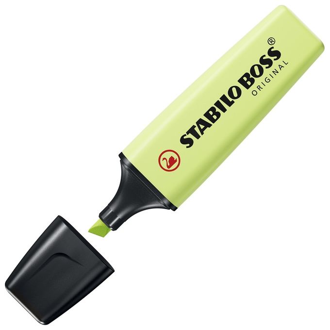 Evidenziatore - STABILO BOSS ORIGINAL Pastel - Astuccio da 4 - Rosso Corallo, Fior di Ciliegio, Azzurro Nuvola, Lime