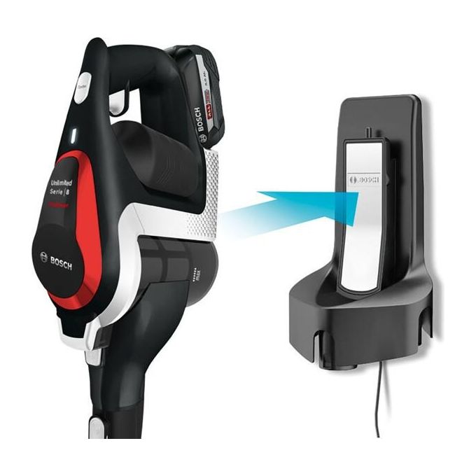 Bosch BSS 81 POW 1 Scopa Elettrica Ricaricabile senza Fili e senza Sacco con Batteria Intercambiabile Bosch Power For ALL e Caricabatterie Nero