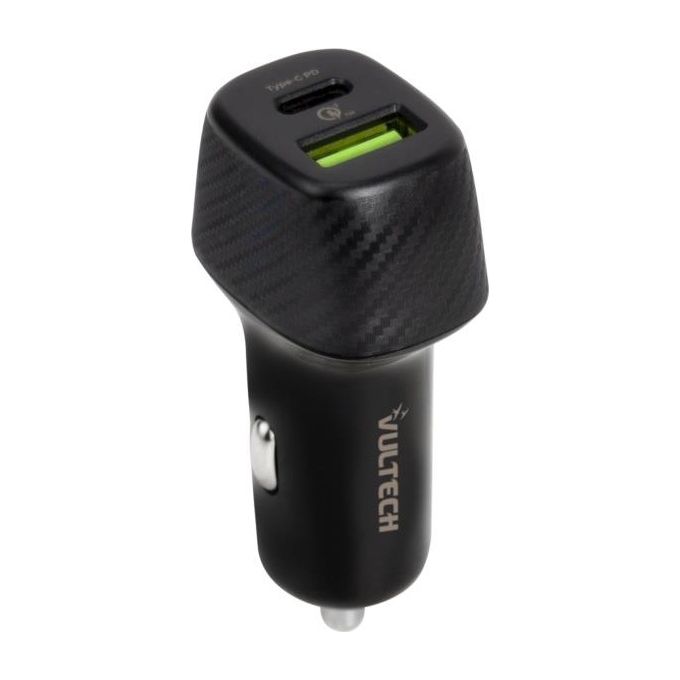 Vultech Caricatore da Auto con Usb 18W e Type-C 27W Quickcharge 3.0