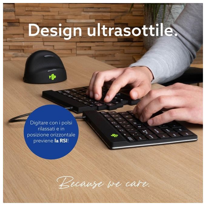 R-Go Tools Tastiera Ergonomica Split It Nero