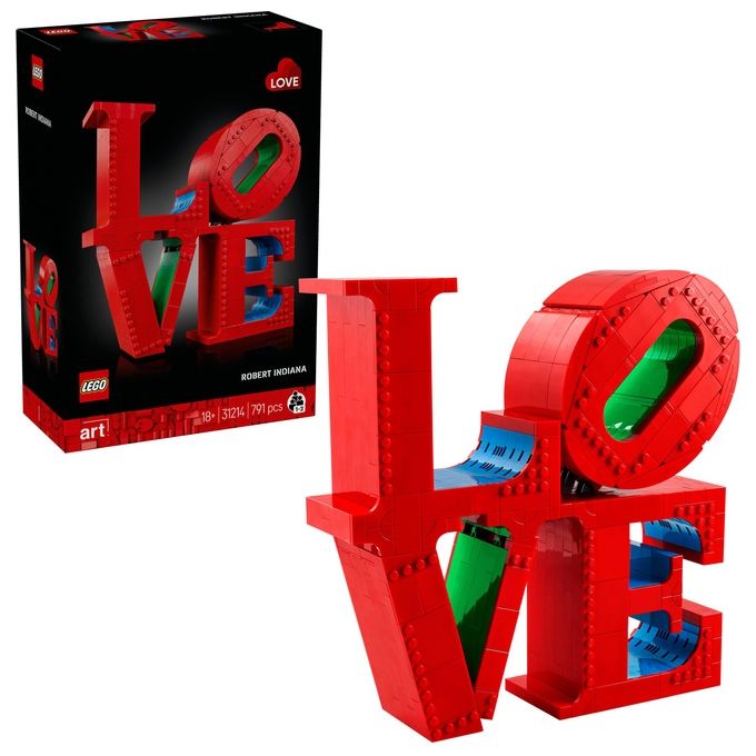 LEGO Art LOVE, Modellino da Costruire Iconica Scultura Pop di Robert Indiana, Hobby Creativo per Adulti, KIT_ Modellismo da Collezione, Idea Regalo Donna, Uomo, Fidanzamento e Anniversario 31214