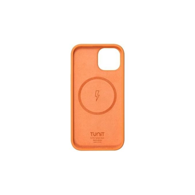 Tunit Cover in Silicone Protective MagSafe Compatible con iPhone 15 Marigold
