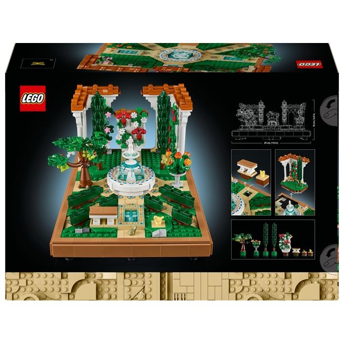 LEGO Icons 10359 - Giardino con Fontana, Set da Costruzione Decorativo 1302 Pezzi, Fontana a 2 Livelli, Pergolati Fioriti, Moduli Personalizzabili, Eta' 18+