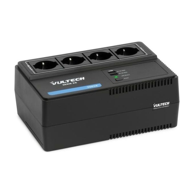 Vultech UPS700VA-XS - Gruppo di Continuita' 700VA 4x Bipasso-Schuko  2x USB