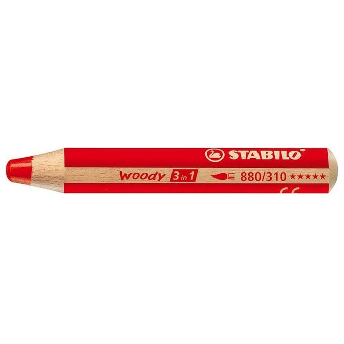 Stabilo Pennarello Woody Rosso per Colori Solidi Facili da Usare per Disegni e Attivita' Creative per Bambini