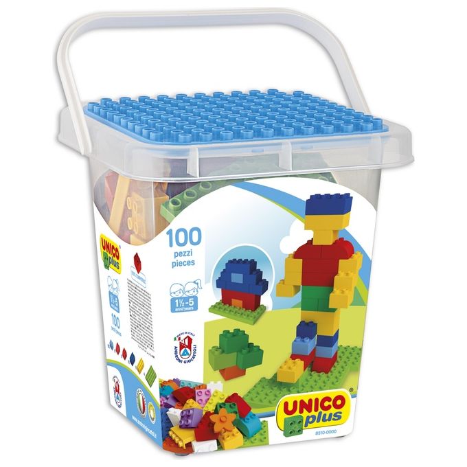 Androni Giocattoli 8510 Secchiello 100 Pezzi Unico Plus