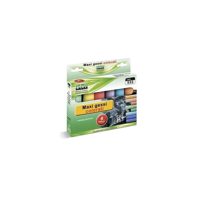 Lebez Confezione 6 Maxi Gessi Colorati