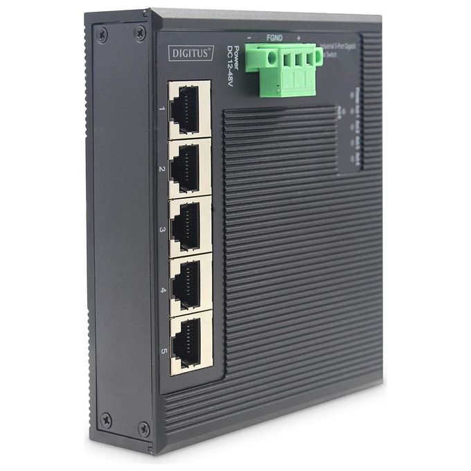 Digitus DN651126 Switch 5-Porte Gigabit Flat Din Rail Industriale