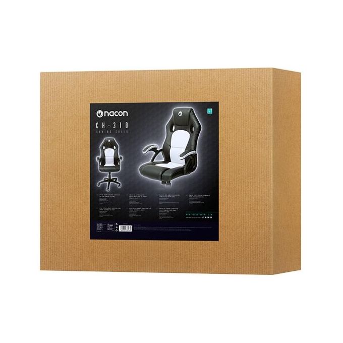 Nacon pcch 310 sedia gaming nero bianco seduta imbottita altezza regolabile 110 kg