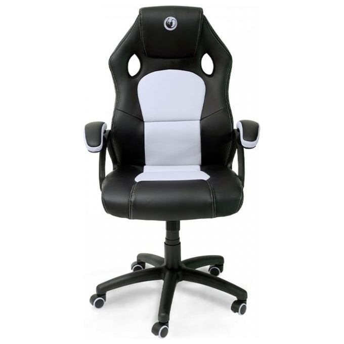 Nacon pcch 310 sedia gaming nero bianco seduta imbottita altezza regolabile 110 kg