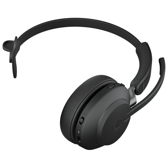 Jabra Evolve2 65 Cuffie Mono Wireless Cuffie Certificate per Microsoft Teams e con Funzione Noise Cancelling Batteria a Lunga Durata Adattatore Bluetooth Usb-A Nero