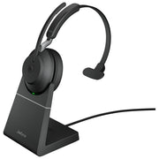 Jabra Evolve2 65 Cuffie Mono Wireless Supporto di Ricarica Certificate Microsoft Teams Funzione Noise Cancelling Batteria a Lunga Durata Adattatore Bluetooth Usb-A Nero