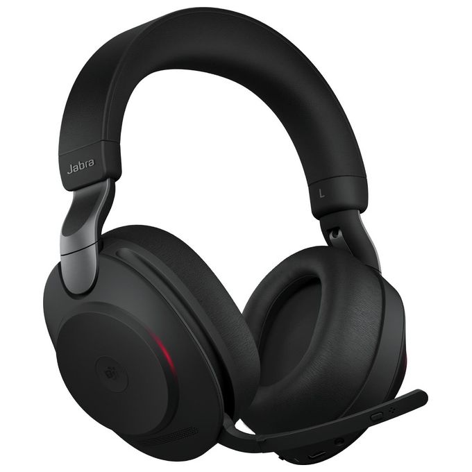 Jabra Evolve2 85 Cuffie Wireless Professionali Cuffie da Ufficio Certificate Microsoft Teams con Batteria a Lunga Durata Adattatore Bluetooth Usb-C Nero