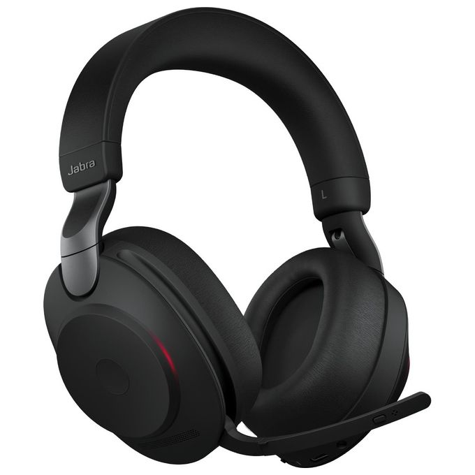 Jabra Evolve2 85 Cuffie Wireless Professionali Cuffie da Ufficio Certificate UC con Batteria a Lunga Durata Adattatore Bluetooth Usb-C Nero