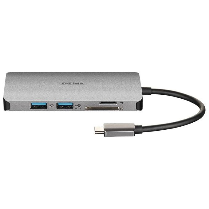 D-Link DUB-M610 Hub USB di Tipo C, 6 in 1, Adattatore USB C con HDMI 4K e 1080p, 2 Porte USB 3.0-USB 2.0, Lettore di Schede SD e microSD, 1 x USB C di Ricarica fino a 100 W