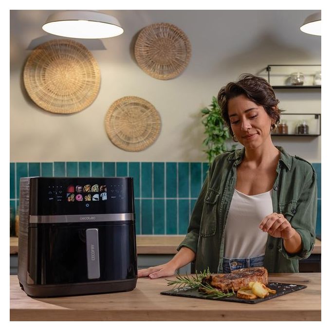 Cecotec Cecofryegrill Duoheat 8000 Friggitrice Ad Aria 8 Litri 2200W Nero