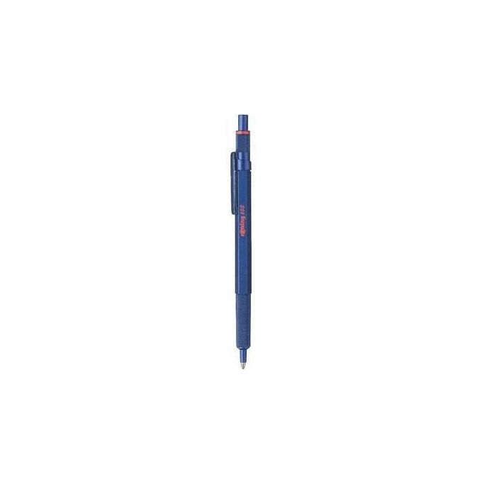 Rotring 2114262 600 Penna a sfera retrattile a clip ricaricabile con fusto esagonale in metallo colore Blu