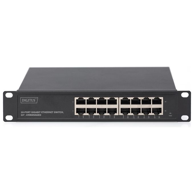 Digitus DN-80115 Switch di Rete Non Gestito Gigabit Ethernet 10-100-1000 Nero 1U
