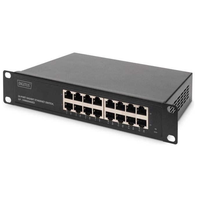 Digitus DN-80115 Switch di Rete Non Gestito Gigabit Ethernet 10-100-1000 Nero 1U