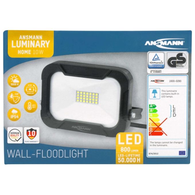 Ansmann WFL800 10W-800lm Luminary Faretto LED da Parete
