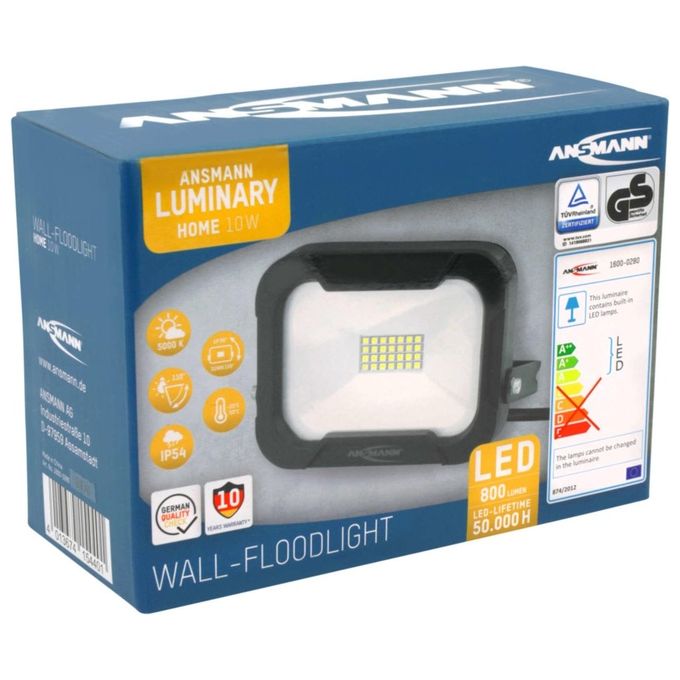 Ansmann WFL800 10W-800lm Luminary Faretto LED da Parete